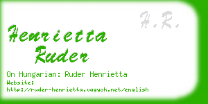 henrietta ruder business card
